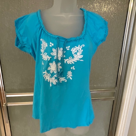 Adobe Rose Tops - Adobe Rose • Vintage Top,cotton, blue, size L